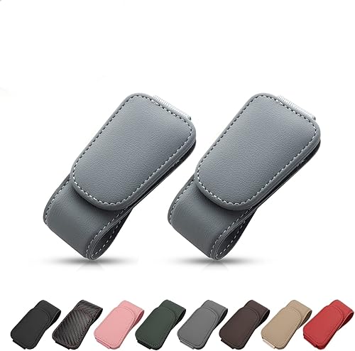 wwuddong Marcos de gafas de sol para automóvil, 2 unidades, clip magnético, marcos de gafas de sol, marcos de cuero para automóvil