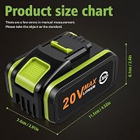 ASUNCELL 20V 4.0Ah Li-Ion Akkumulátor Csomag (2db) - Worx Elektromos és Kerti Szerszámokhoz - Kompatibilis WA3553 WA3551.1 WA3572 Modellekke 6