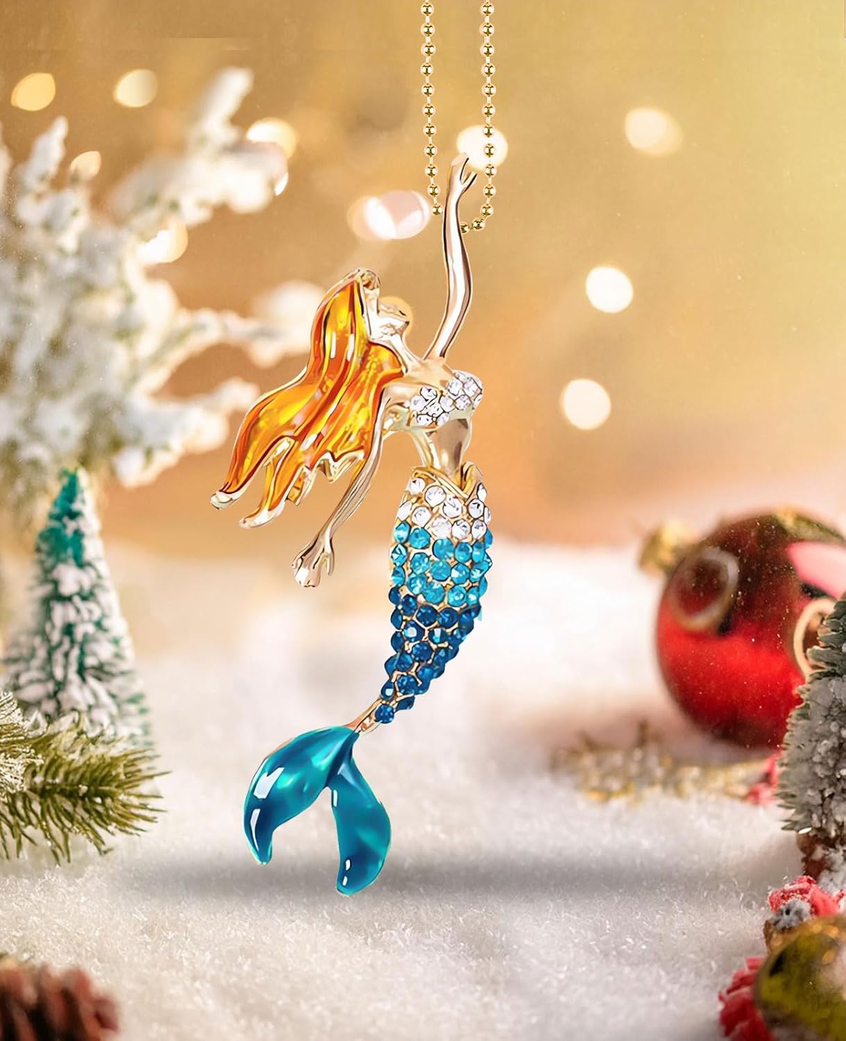 Mermaid Ornament Gifts for Girls Mermaid Ornaments for Christmas Tree Decor Clearance Keepsake Blue