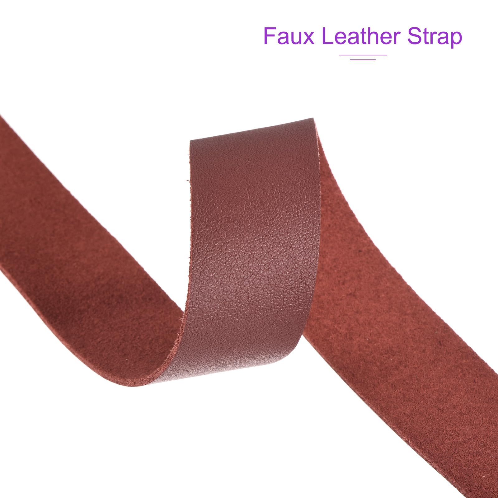 DMiotech Dark Red Faux Leather Strap 1 Inch Wide 78 Inch Long Flat Leather Belt Strip 1.3mm Thick Single Sided Cord for Arts Craft DIY Traction Ropes - Image 4
