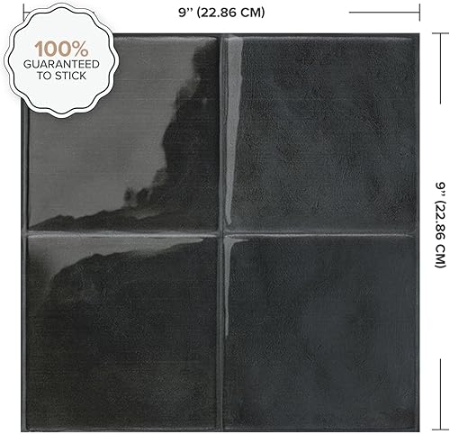 Miniatura 3 de SMART TILES Protector contra salpicaduras para despegar y pegar, 5 hojas de 9 x 9 pulgadas, adhesivo 3D para cocina, baño, azulejos de pared