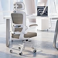 Vista 14 de TRALT Silla ergonómica de oficina, silla de escritorio con reposacabezas ajustable, silla de computadora de soporte lumbar, silla cómoda de malla