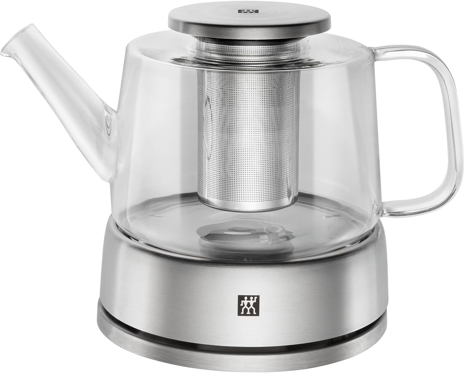 39500-142 Sorrento Tea and Coffee Pot โ 800ml Capacity, Made from Heat-Resistant Blown Glass, Narrow-Meshed Tea Strainer, 18/10 Stainless-Steel Lid and Tealight Warmer, Dishwasher Safe