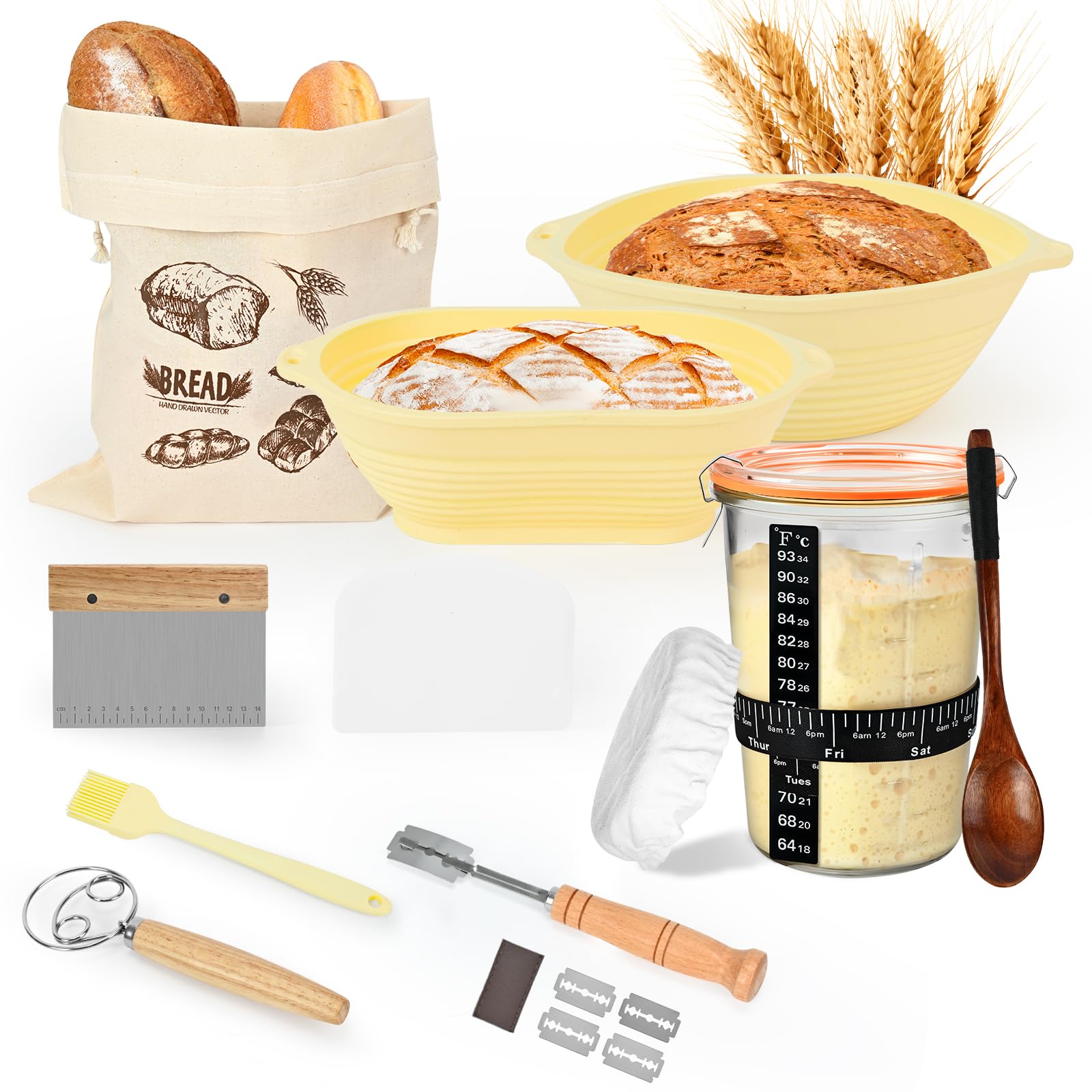 TOKPELA Sourdough Starter Kit (Silicone Banneton)