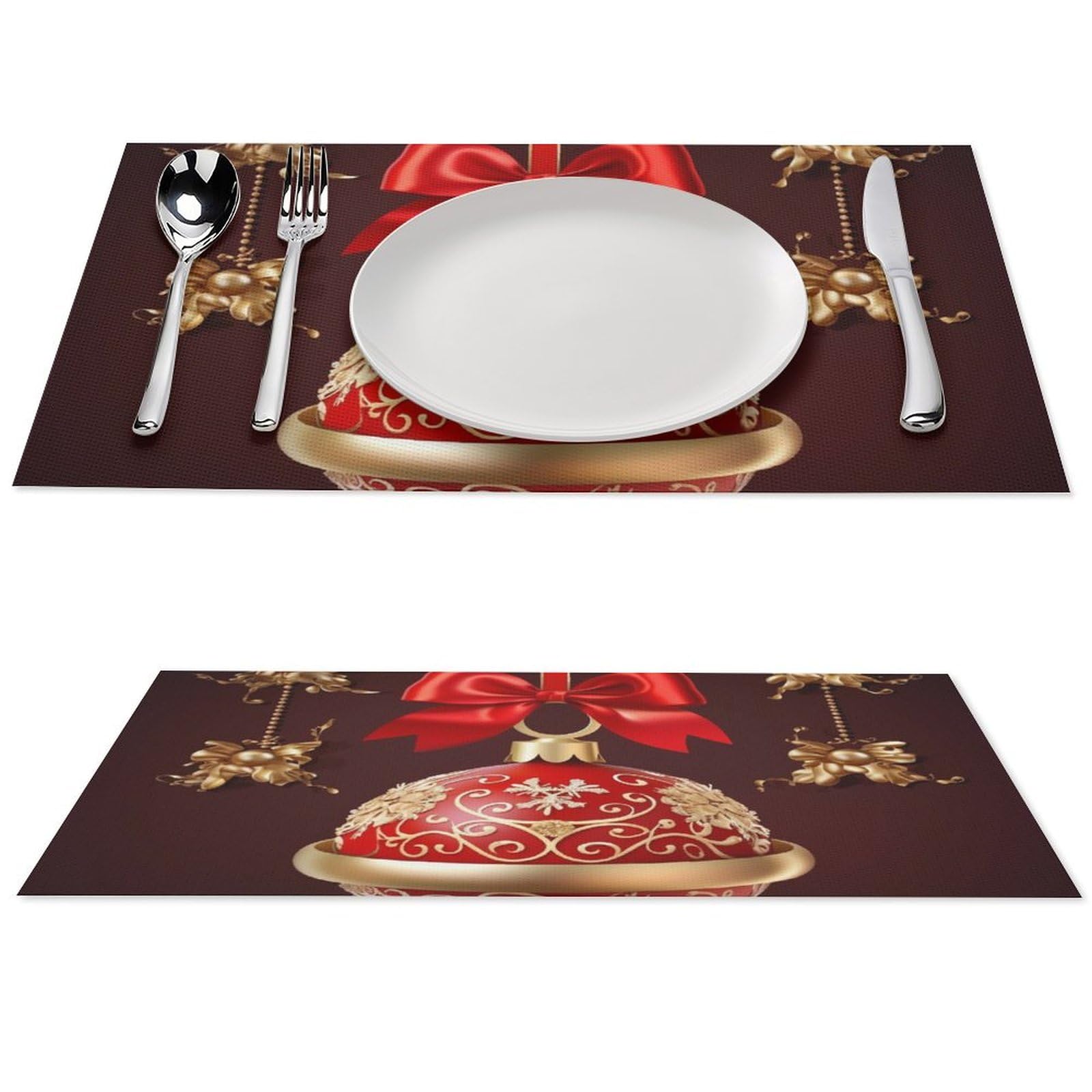 Set de table Noël antidérapant et imperméable pour protéger la table de salle à manger