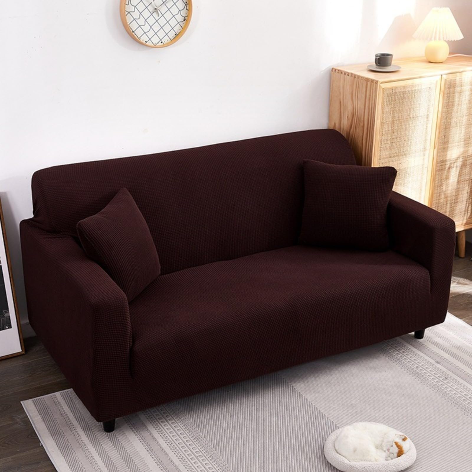 L A Forma Divano Copertura Divano Slipcover con Cinghie Elastiche Impermeabile Antiscivolo Trapuntato Mobilia Protettore per Bambini Animali Domestici 1 2 3 4 Sedili