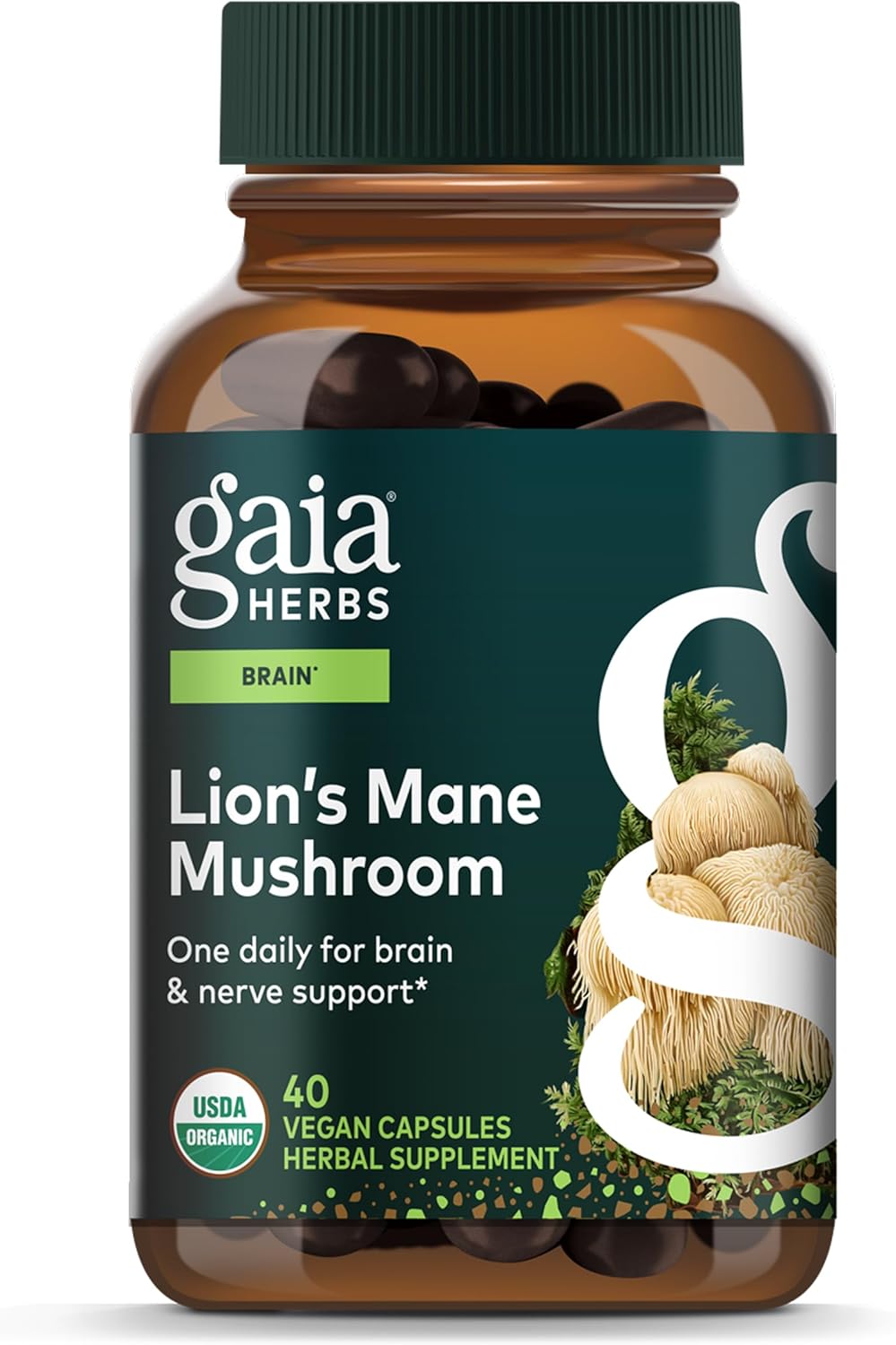 Gaia Herbs Lion’s Mane Mushroom – Brain & Nerve Health Support – 40 Vegan Capsules Gaia Herbs Lion’s Mane Mushroom – Brain & Nerve Health Support – 40 Vegan Capsules