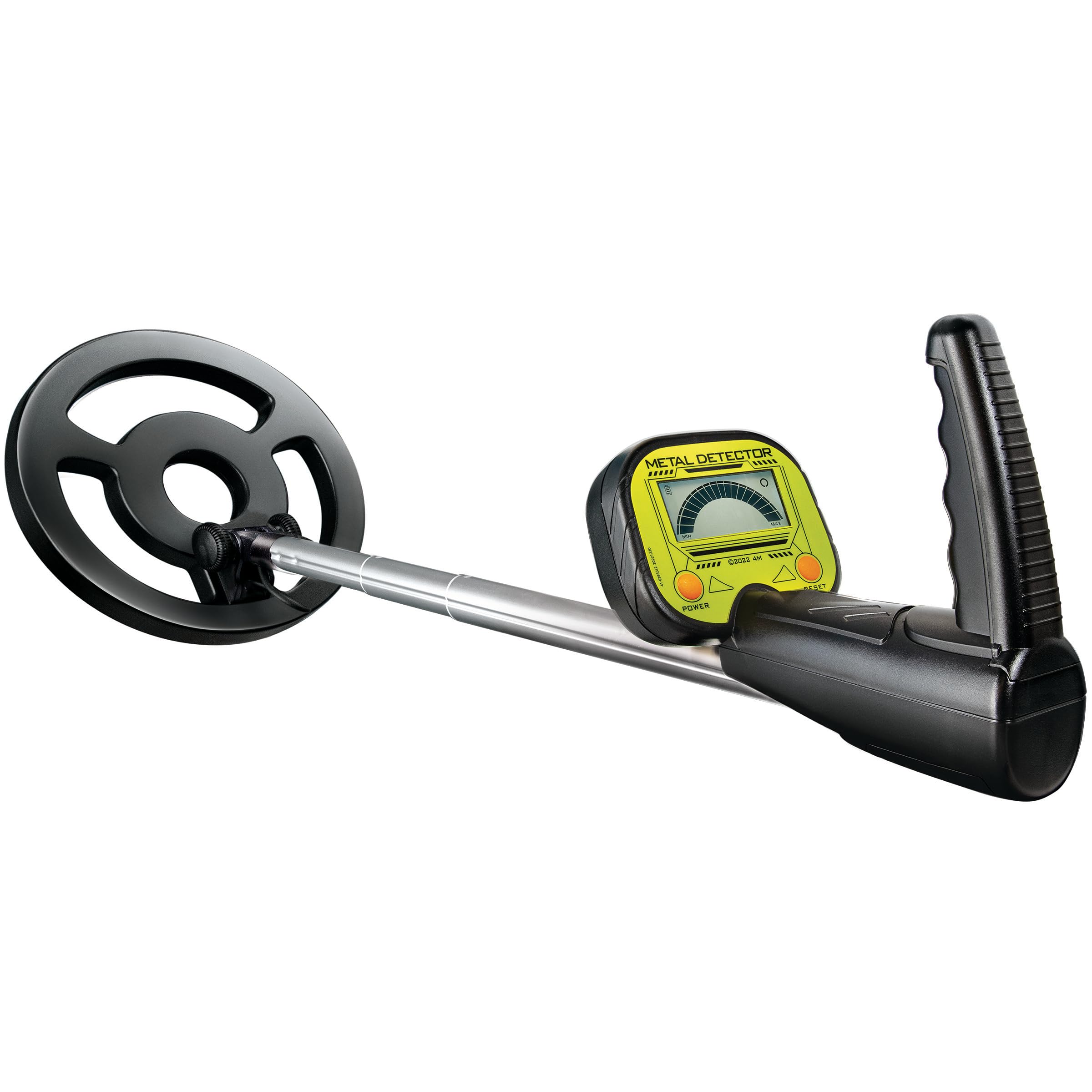 4M 00-03933 Metal Detector Alta Precisione Grande Display LCD Retroilluminato, Elevata Sensibiità, Asta Estensibile da 45 a 80 cm, Angolo rilevazione Regolabile, Kidult Adatto a Adulti e Ragazzi