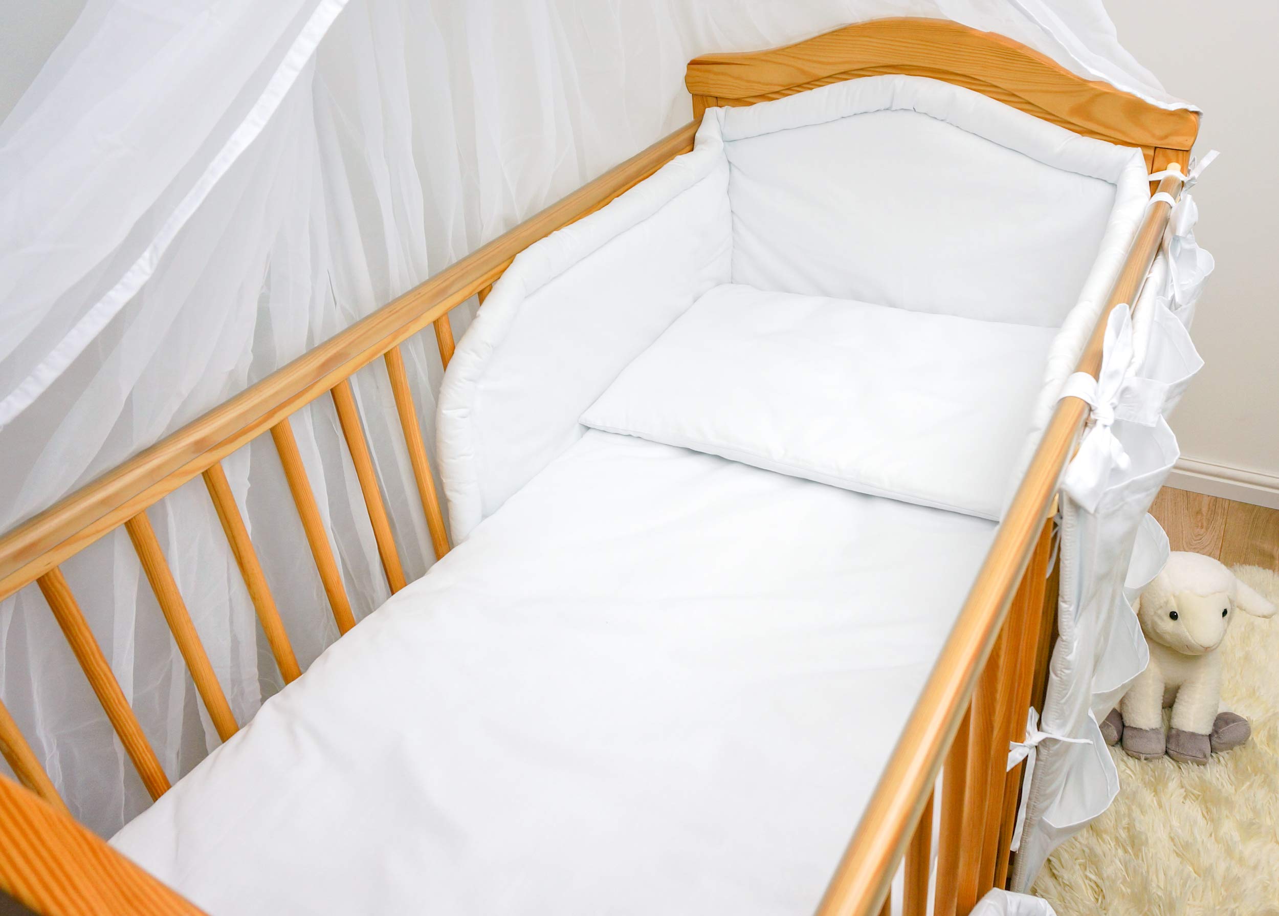 plain white cot bumper