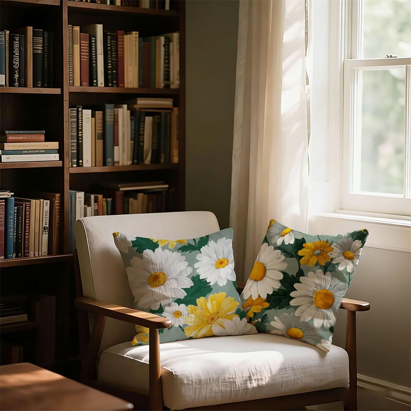 Housse de Coussin Canapé Flower 80x80cm Exterieur Impermeable Botanique Taie D'oreiller Décoratif Aesthetic Housse Coussin Decoration pour Chambre Sofa Jardin Balcon Terrasse Lot de 2. P-4788