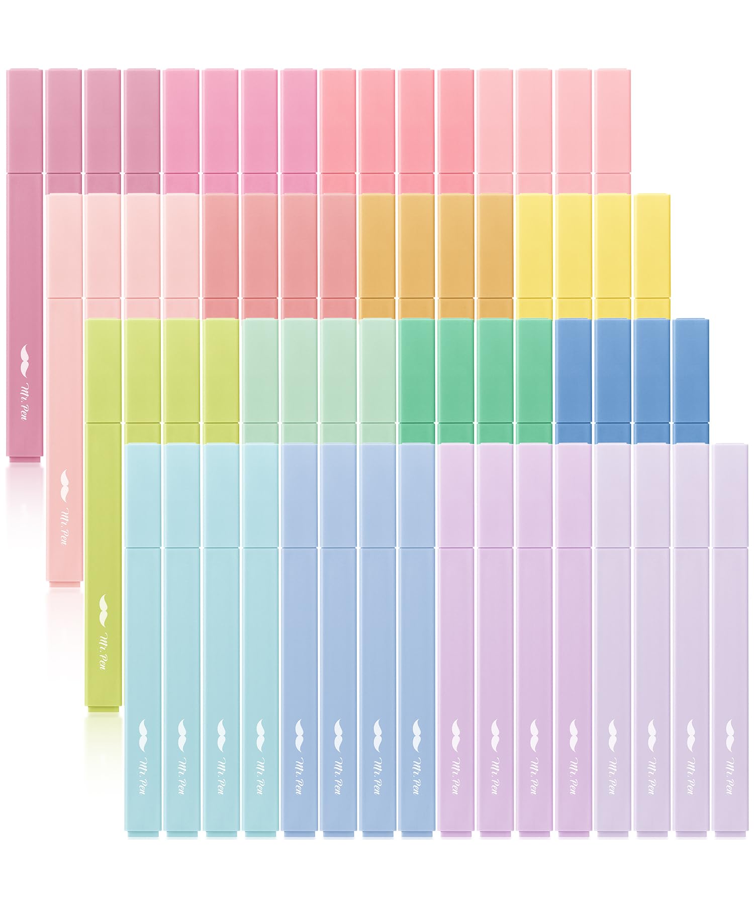 Mr. Pen- Aesthetic Highlighters, 64 Pack, Chisel Tip, Pastel Colors, Bulk Cute Highlighters Assorted Colors, Back to School Supplies