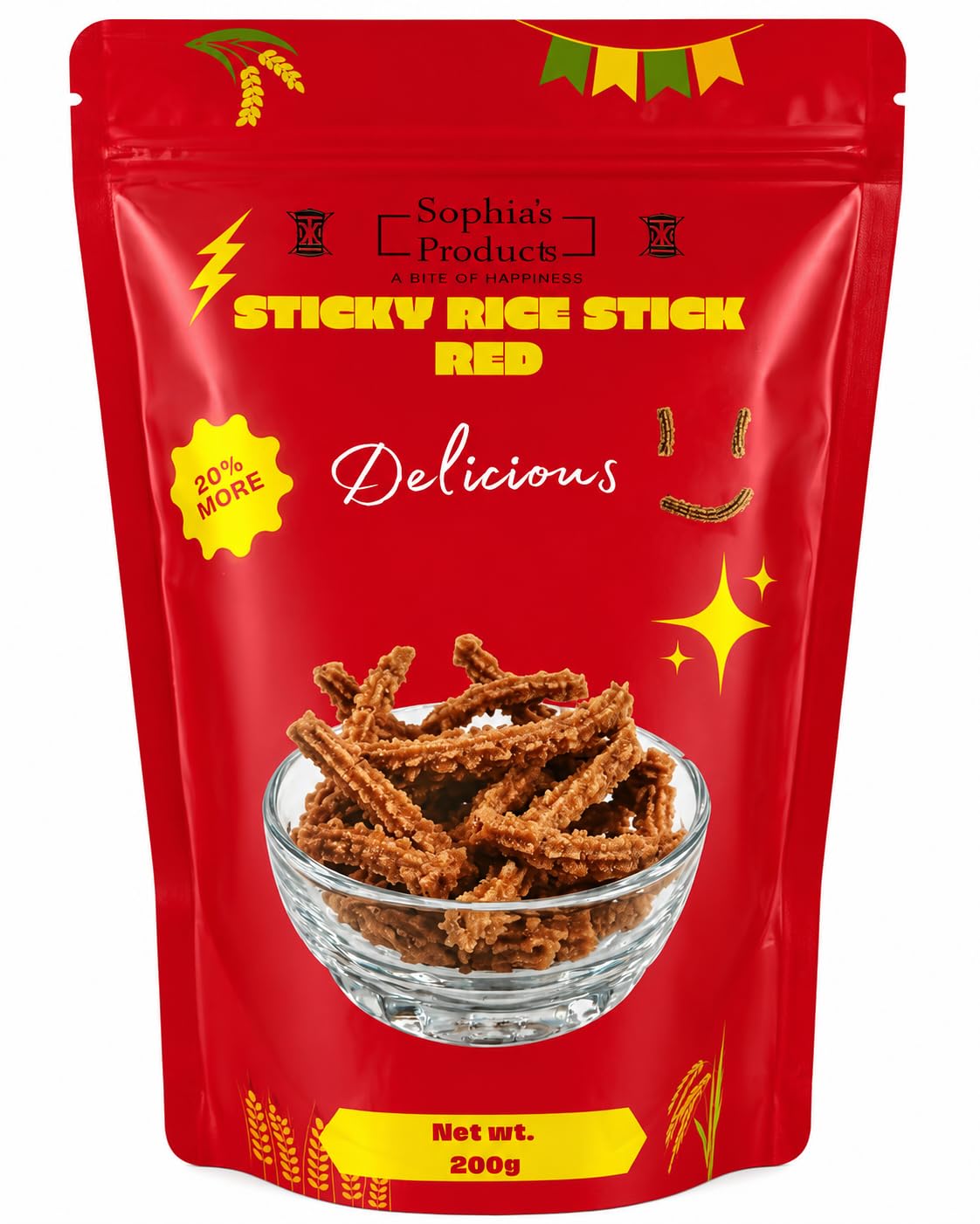 Made In Nagaland | Sophia's Products | Sticky Rice Stick Red, Traditional Nagaland Snack, Crispy, No Preservatives, 200g-image-49