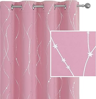 SMILE WEAVER Pink Blackout Curtains for Living Room 72 inch Length 2 Pan...