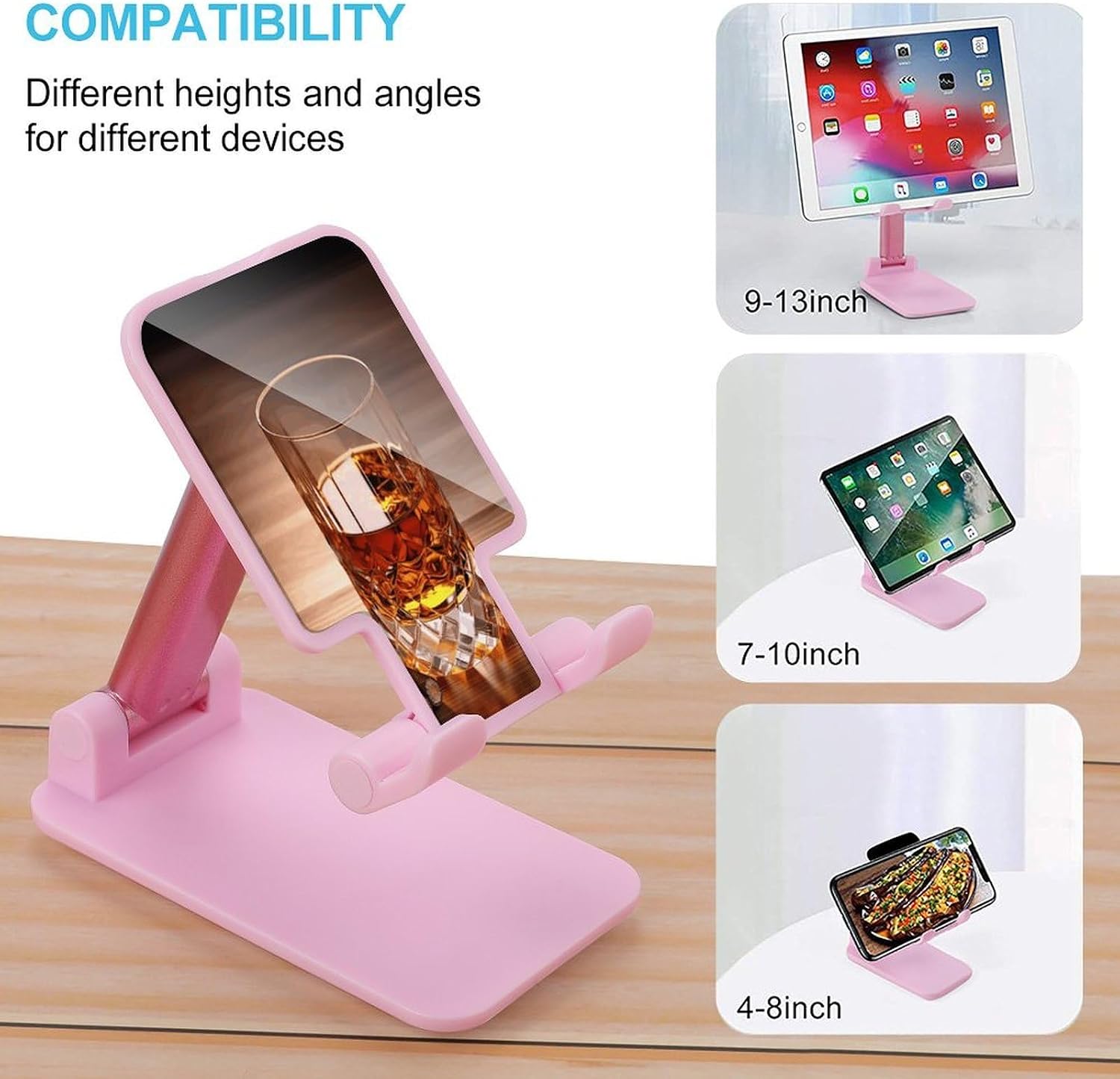 Brown Liquor in Cup Folding Cell Phone Stand for Desk image 3