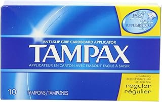 Tampax Cardboard Applicator Tampons Regular Absorbency, 10 Count (Pack of 48)