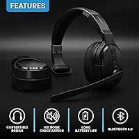 Vista 1 de FalconEye Electronics Patriot Convertible Bluetooth sobre la cabeza Auriculares estéreo con cancelación de ruido de una o dos orejas, alcance de más