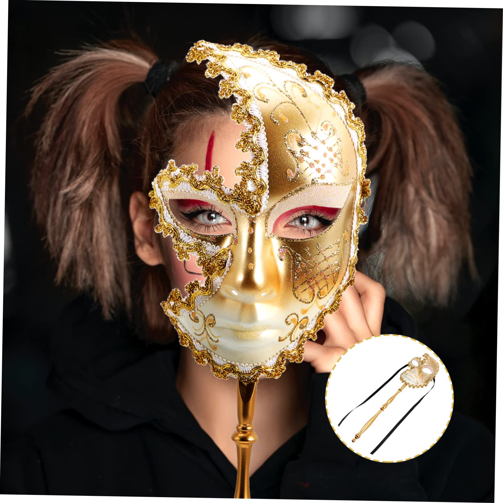 GALPADA Festival Masquerade Half Face Mask for Women Lightweight Cosplay Party Accessory for Halloween Christmas Carnivals and Decorative Events