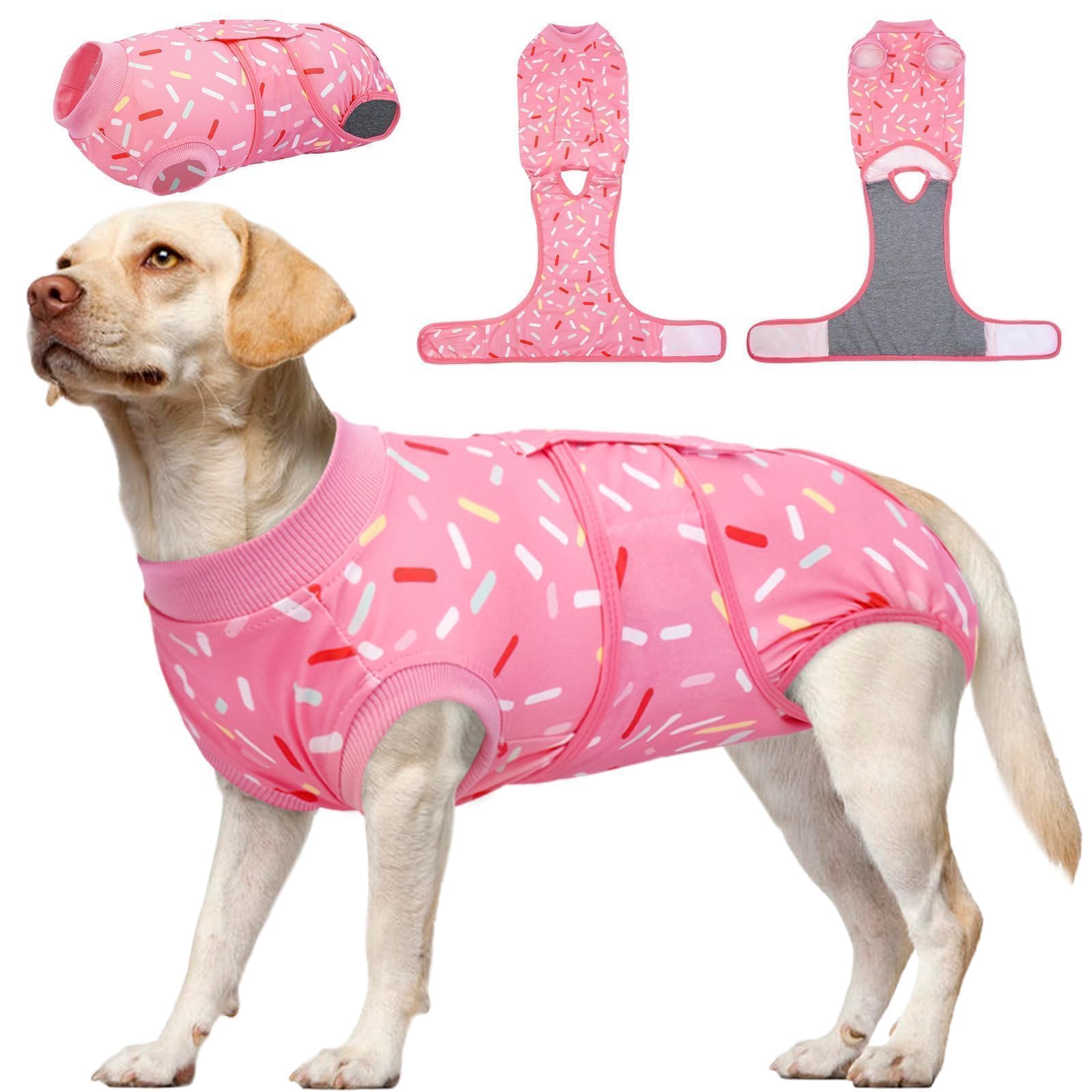 Kuoser Dog Recovery Suit Female, Dog Recovery Suit Female Doggie Onesie for Surgery, Post-Op Onesie for Female & Male Dogs, Soft Protective Wear,