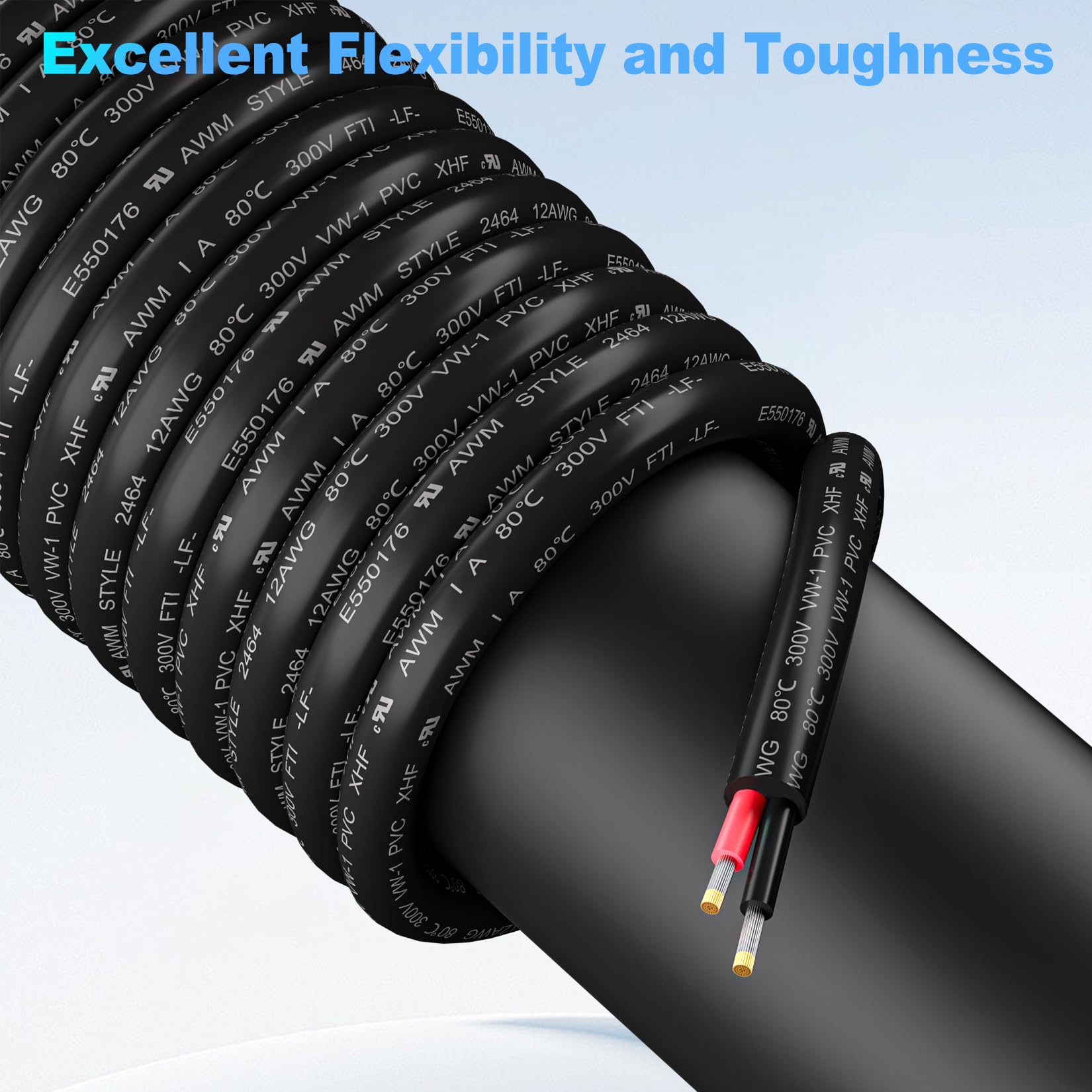 XHF Cable eléctrico de calibre 16 con certificación UL, 2 conductores, cable eléctrico de cobre estañado trenzado de PVC para cable de lámpara automotriz 16/2, cable marino RV de 200 pies