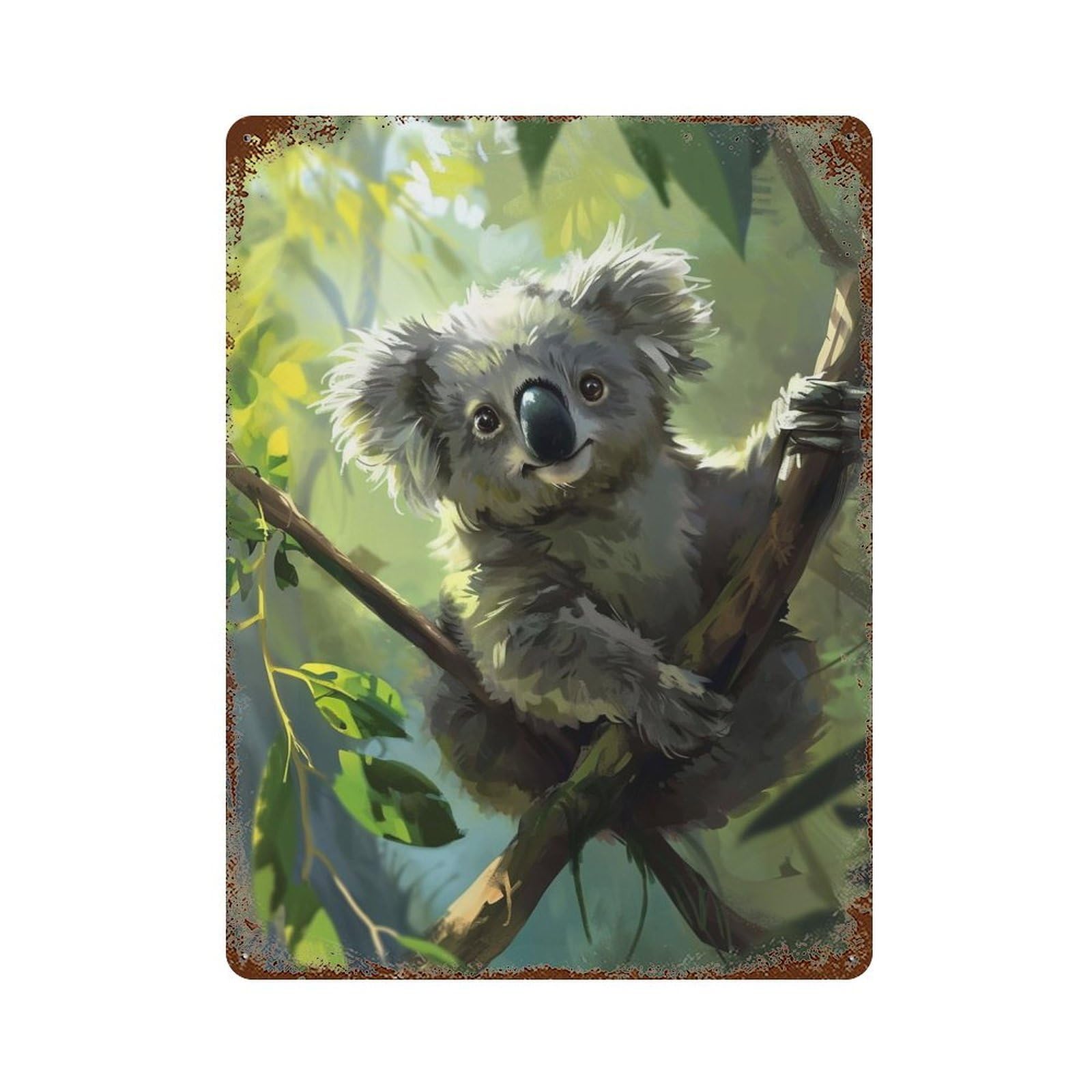 Garage Style Koala 8 Rustic Tin Plaque 15.7"x11.8", Industrial Home Decor for Bar And Workshop