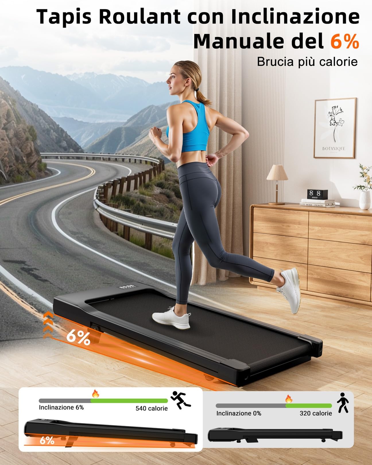 Tapis de Course avec Inclinaison, Tapis Roulant Multi-Coureurs, Max 136KG 159KG, Contrôle APP