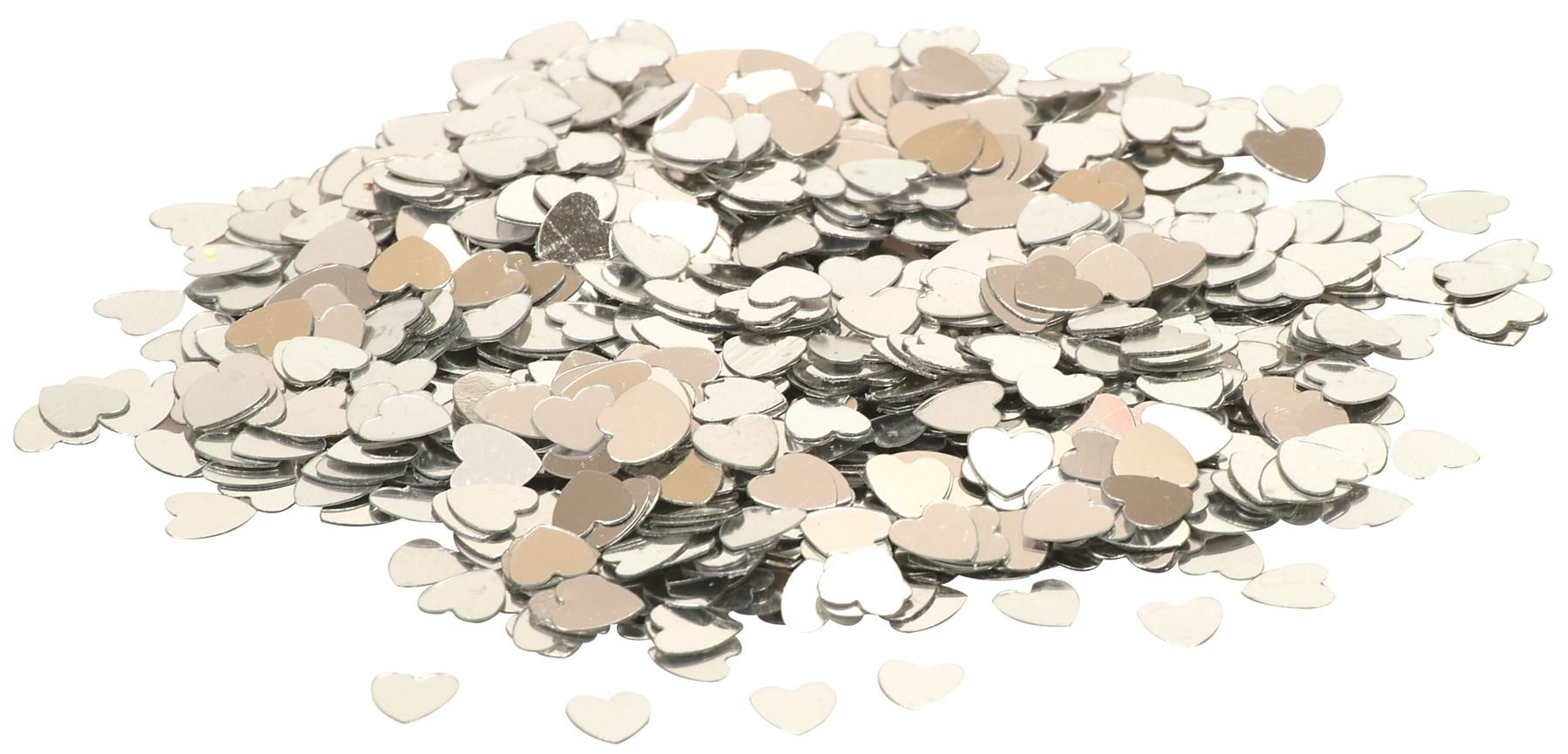 SHATCHI 14 Gram Silver Heart Shape Table Scatter Confetti Wedding Favour Anniversary Birthday Mother’s Day Party Decorations,10mm
