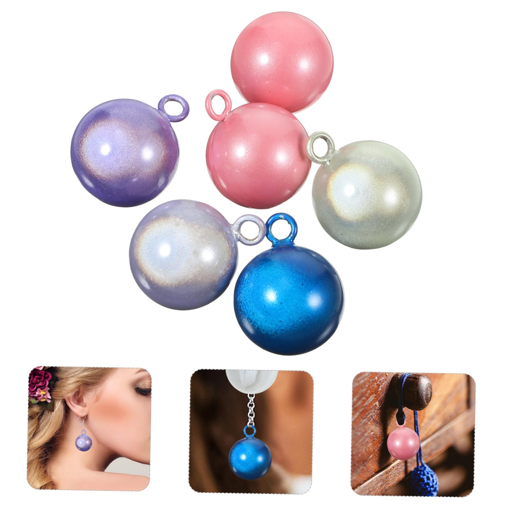 3 Set Di Campanelle Dacqua in Stile Giapponese Da Appendere Rotonde Da 17 Mm Per Portachiavi Braccialetti Zaini Costumi 6 Pezzi*3