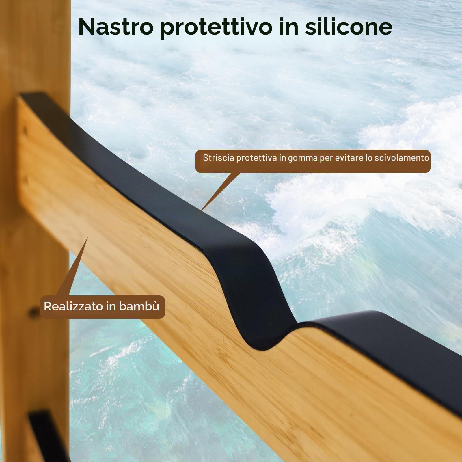 Two Stones Rack per tavola da Surf per Parete, Appendiabiti per tavola da Surf Funziona Come Supporto o Supporto per shortboard, Skimboard e Longboard (CJ-OT2202)