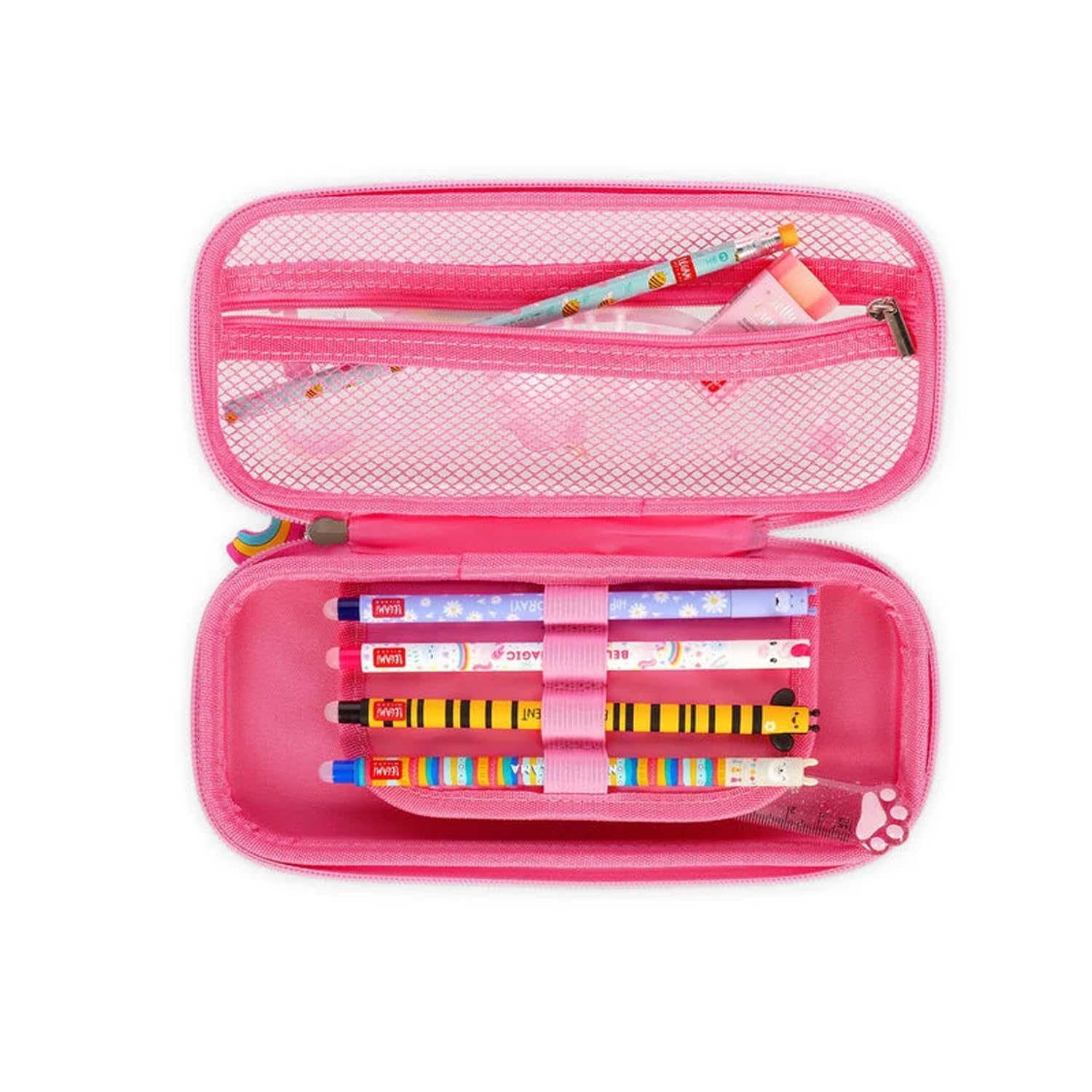 LEGAMI Trousse et Stylo effaçable WonderWow | Lot de 5 stylos Animaux Mignons à Encre thermosensible + Trousse à 2 Compartiments (Licorne)