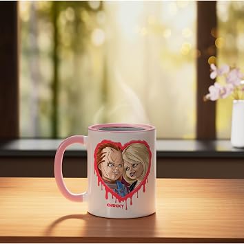 Chucky & Tiffany Bleeding Heart Ceramic Mug, Pink/White, 11oz