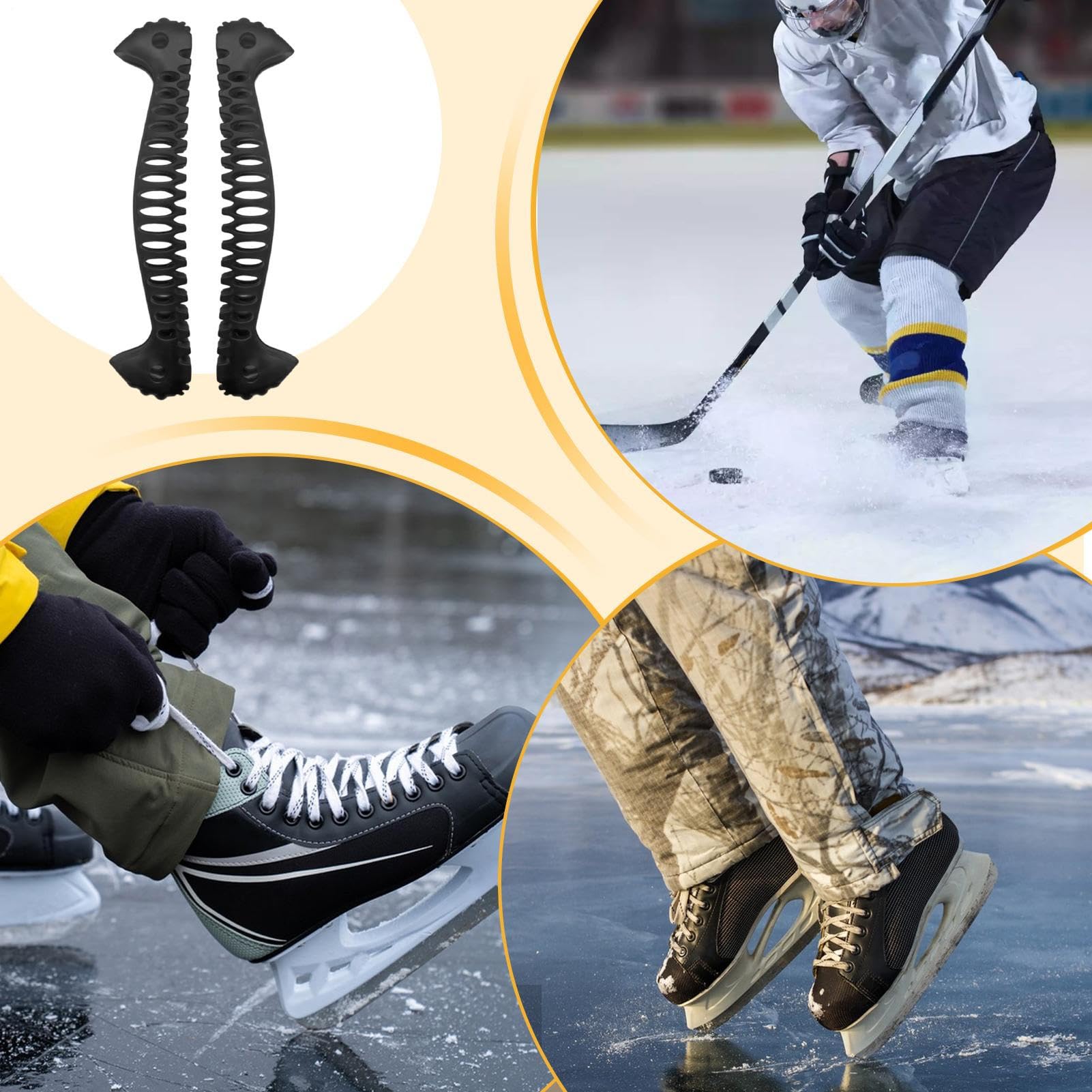 Protège-Lames Patins À Glace | 1 Paire Protection Élastique Souple Légère | Protège-Crosse De Hockey - pour Et Adultes Neige Hiver Entraînement Quotidien Intérieur Extérieur Vacances - 5