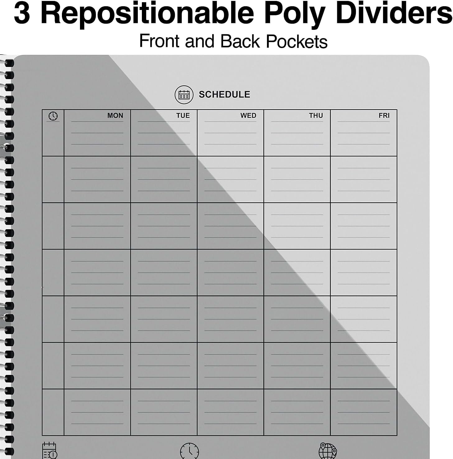 TRU RED 3‑Subject Notebook, 8.5” x 11”, College Ruled, 150 Sheets, Red