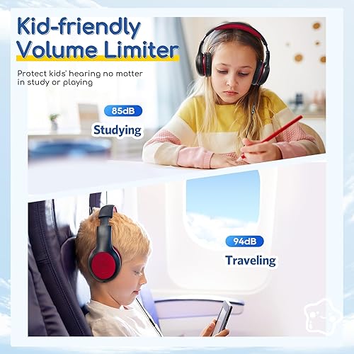 Miniatura 5 de EarFun K1 - Auriculares para niños con cable con micrófono, 8594 dB de límite de volumen para niños, auriculares portátiles con cable con puerto