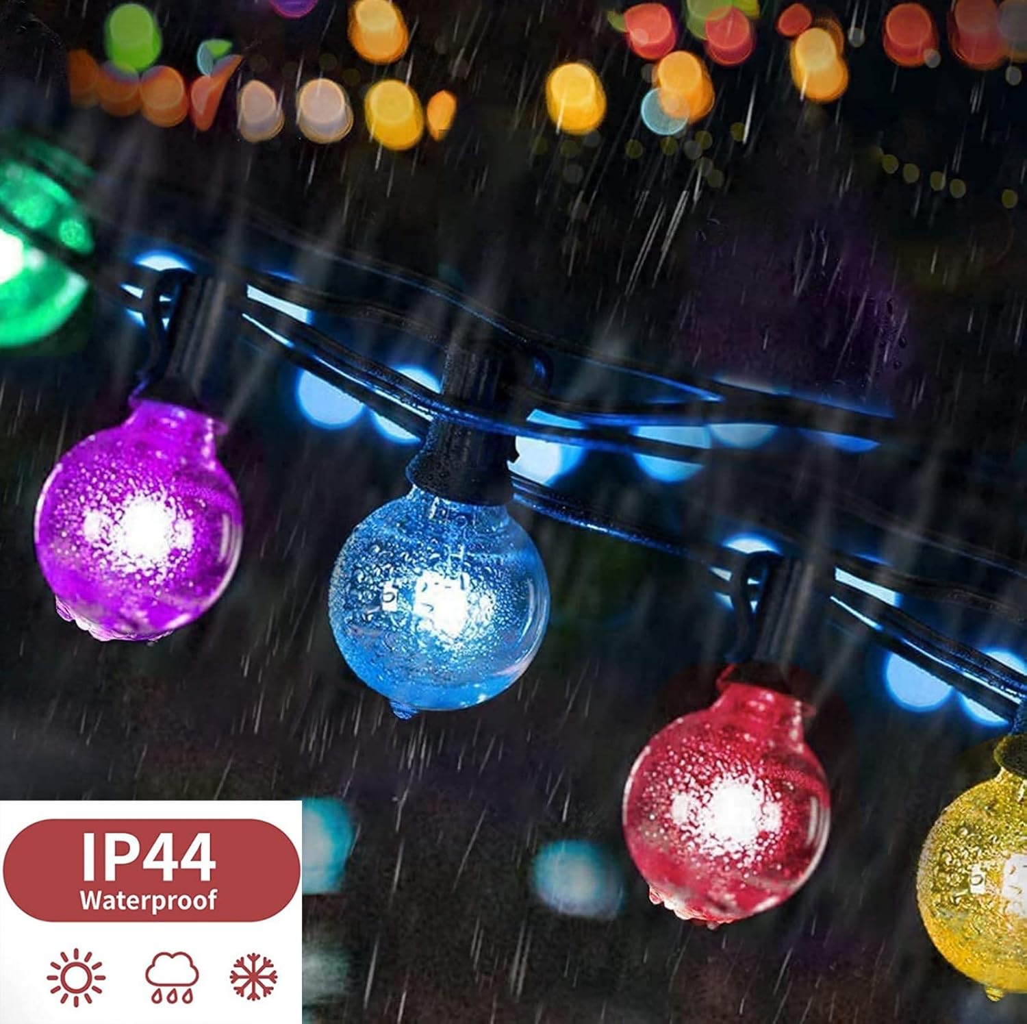 15 Pack G40 LED Christmas Replacement Bulbs 1W Shatterproof G40 Globe Light Bulbs for Outdoor String Lights E12 Candelabra Base LED Edison Filament Bulbs for Outdoor Patio Home Decor(Purple)