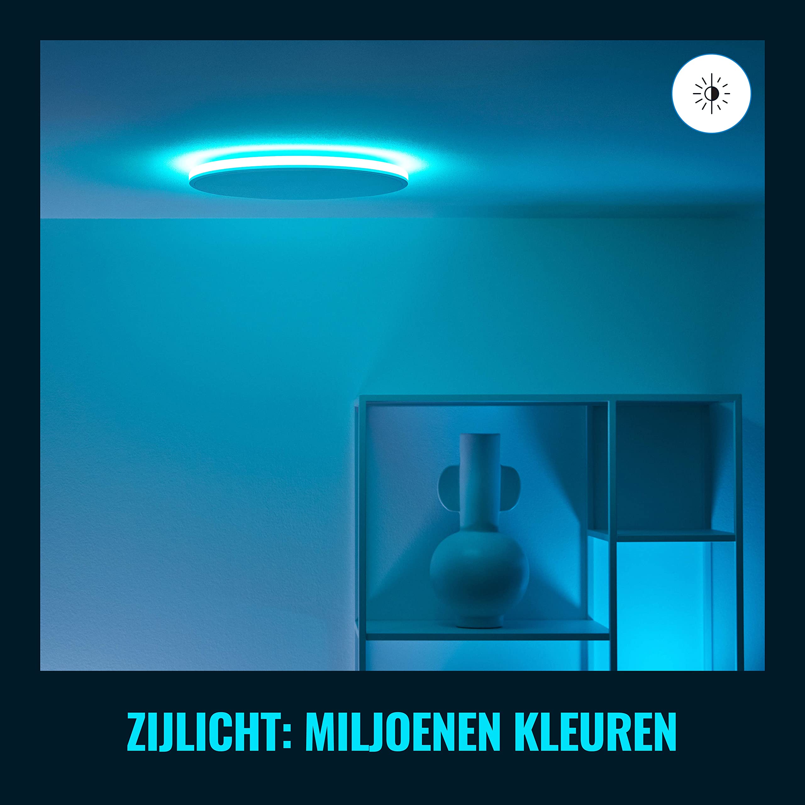 WiZ Tunable White and Color Rune Deckenleuchte (2.100 lm), LED Leuchte mit 16 Mio. Farben oder warm- bis kaltweißem dimmbarem Licht, smarte Lichtsteuerung über WLAN per Stimme/App, weiß