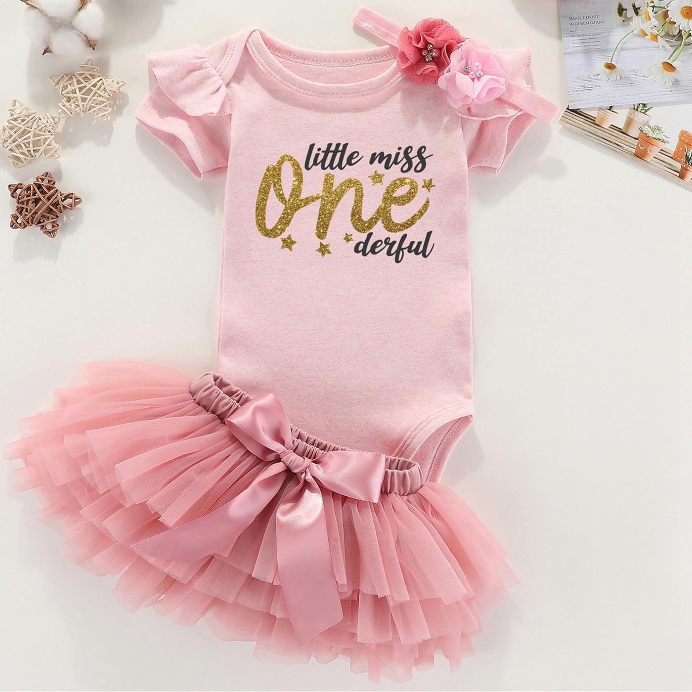 Little Miss Onederful 1St Birthday Girl Outfit Tutu For Baby Girl First Birthday Outfits - Image 2