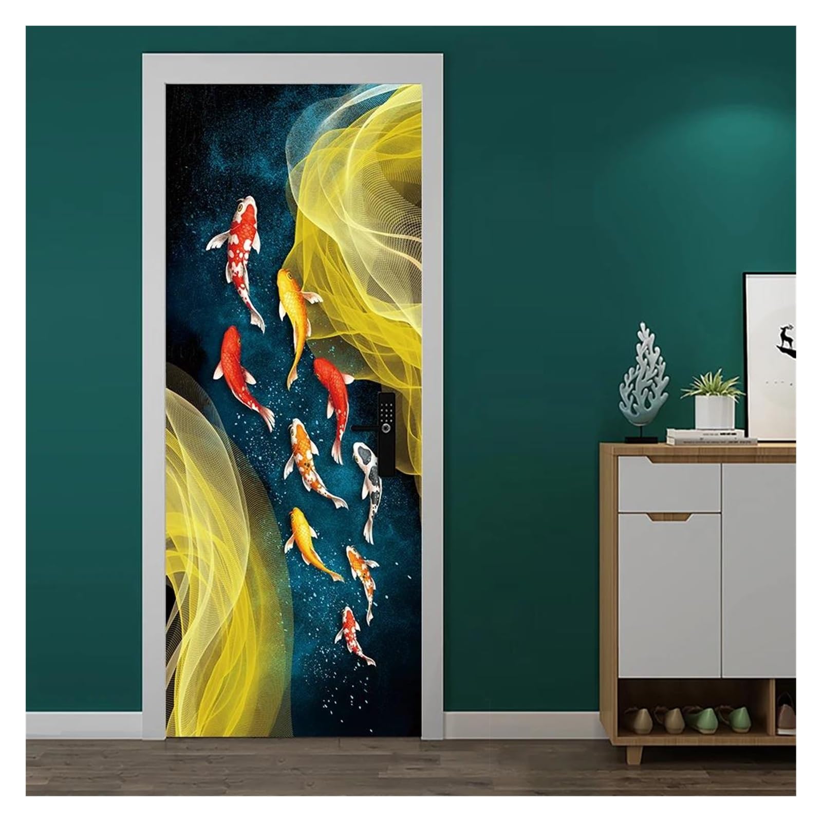 Art mural vinyle style chinois 77x200cm impression haute définition