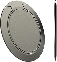 Suporte de anel para celular mais fino do mundo, Attom Tech ultra fino suporte para suporte magnético para carro - compatível com iPhone X 8 7 Plus 6S 6 5s 5 SE, Galaxy S8 S7 S6 Edge, Note 8 5, Preto