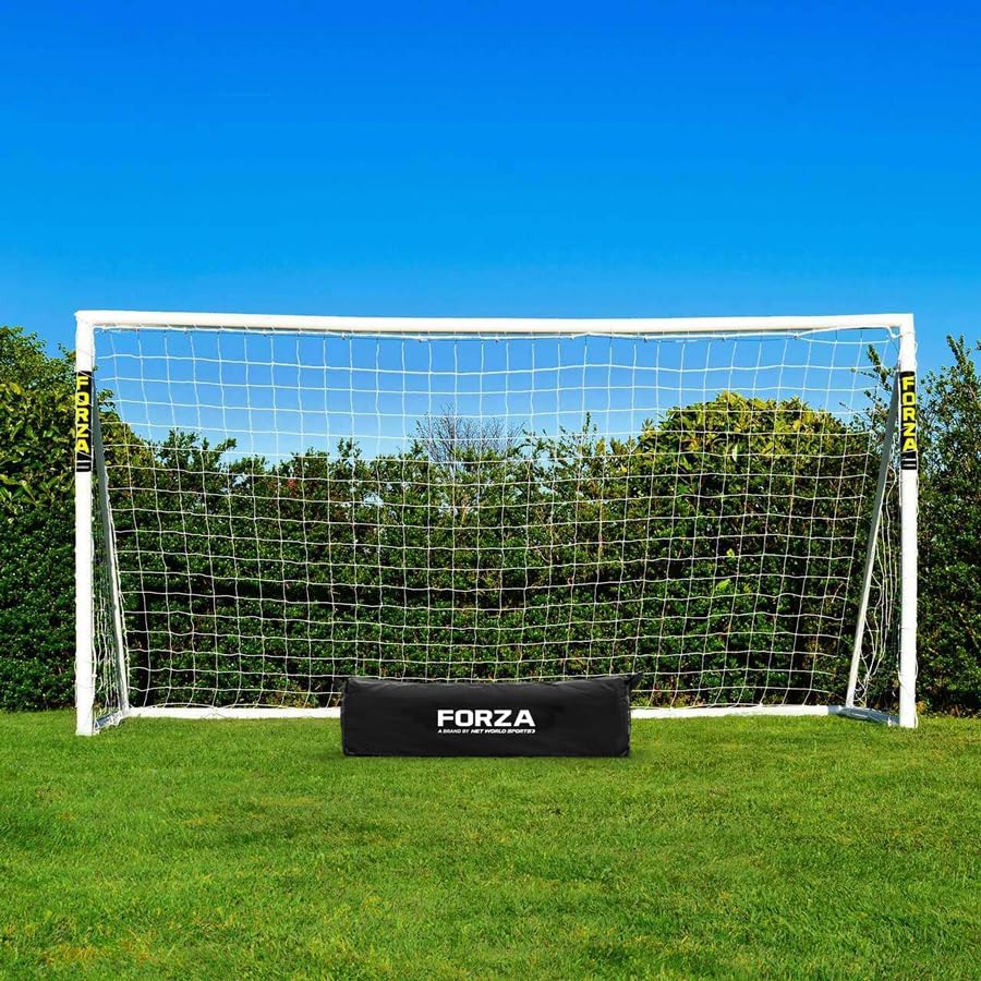 FORZA 12ft x 6ft Football Goal - All Weather uPVC Garden Goals with Quick and Easy Assembly - Optional Training Football Target Sheet & Carry Bag