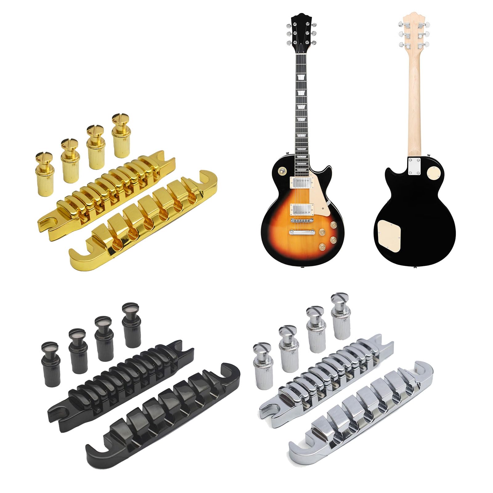 Ponte per chitarra elettrica Split Guitar Bridge Cordiera Selle individuali per chitarre elettriche a 6 corde Parti di ricambio Top Hanging String Singole Selle