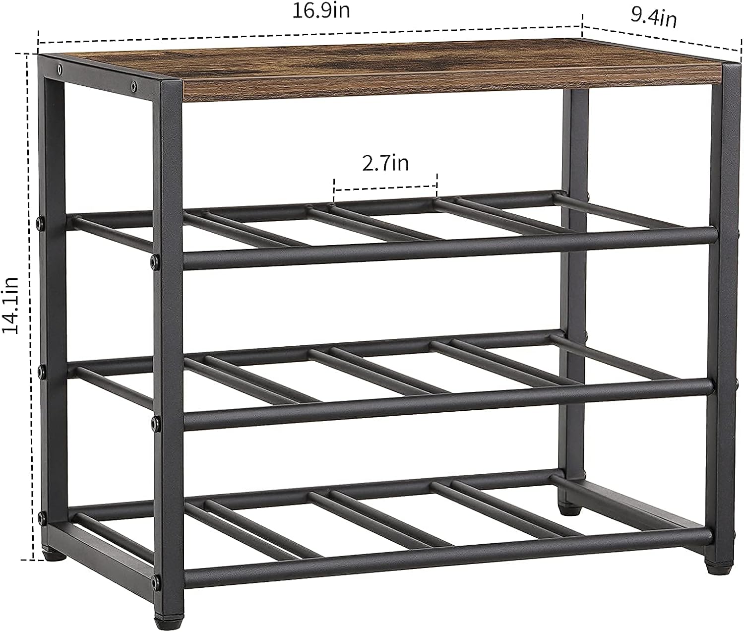 Rustic Wine Racks Countertop with Top Wood - Tabletop Wine Holder Stand - 12 Bottle Wine Rack - Wine Bottle Storage Organizer -3 Tier Freestanding Small Wine Rack for Pantry Home Cabinet Bar Counter : Home & Kitchen