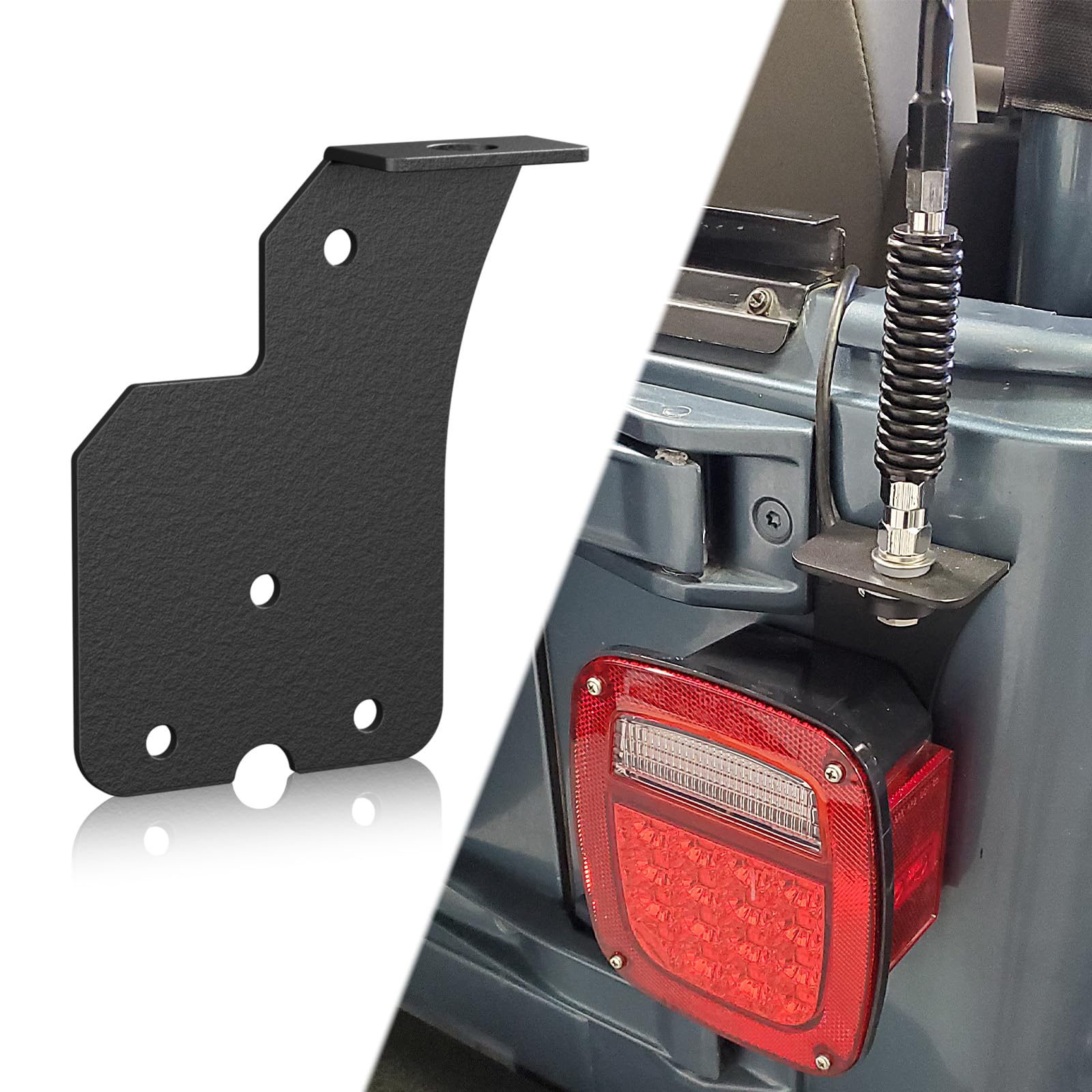 EYOUHZ for Wrangler TJ LJ CB Radio Antenna Mount Bracket Compatible with 1997-2006 Jeep Wrangler TJ & 2004-2006 Wrangler LJ (2/4 Doors), Carbon Steel Passenger Side Antenna Mounting Holder Stand