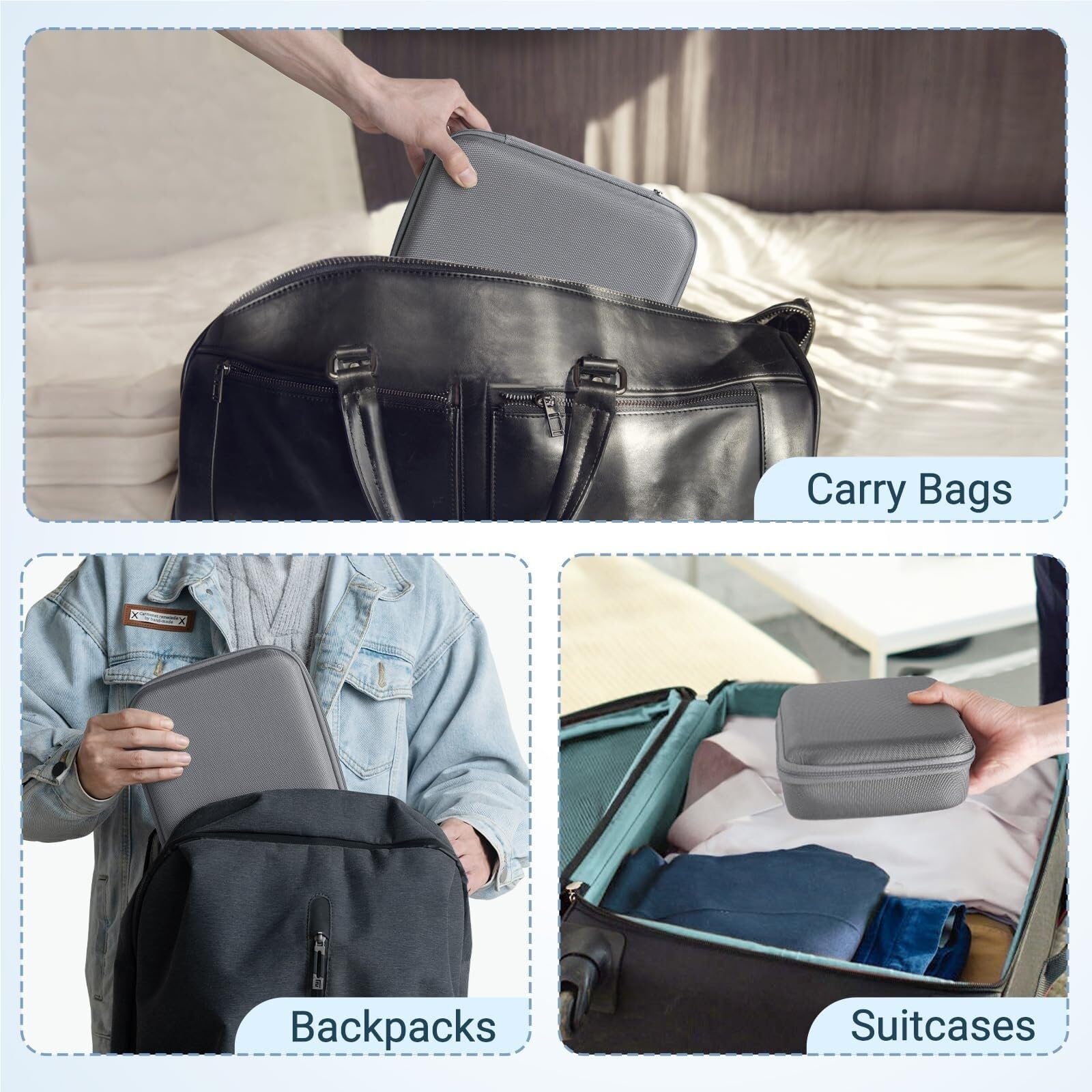 Organizer Okulary Etui Na Okulary Przeciwsłoneczne, Podróżne, Z Regulowanymi Przegródkami Przechowywanie(Grey,8 Slots)