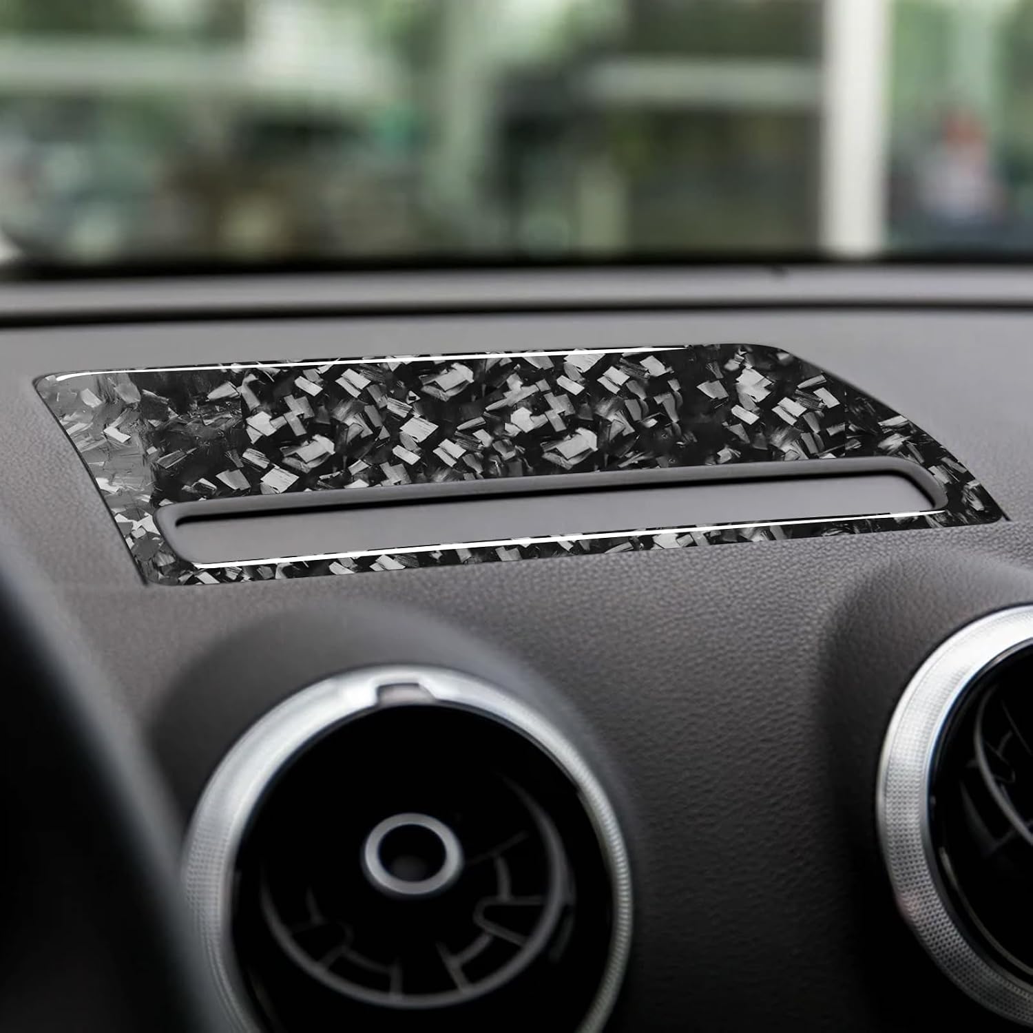A3 S3 8V 2014-2019 Compatible with Car Interior Self Adhesive Decal Dashboard Carbon Fiber Sticker A27 (Navigation Panel)