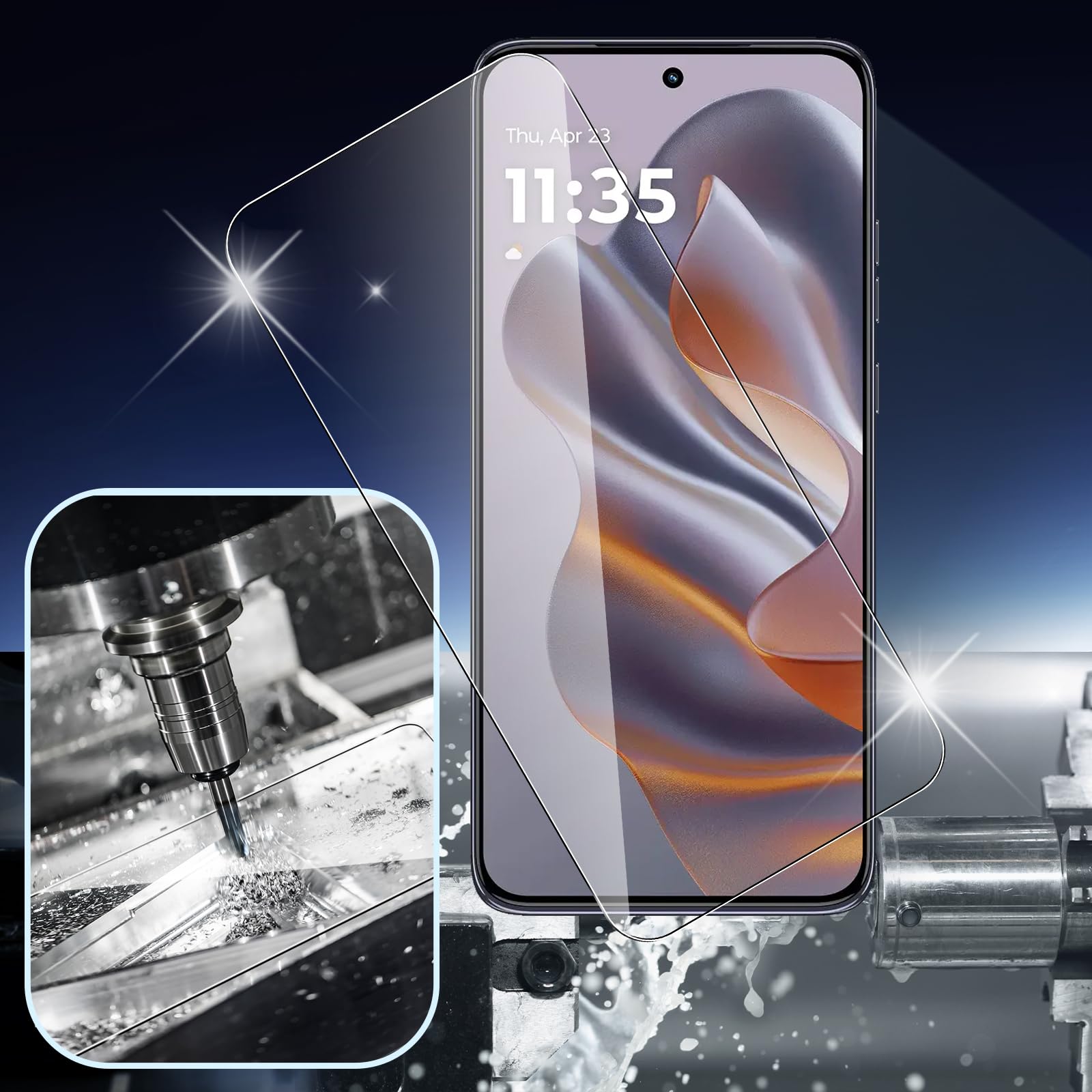 Folia ochronna na Motorola Moto Edge 60 Neo 5G ze szkła hartowanego, 2 sztuki ochrony ekranu z 2 sztukami ochrony aparatu, twardość 9H szkło ochronne folia na telefon HD przezroczysta hartowana