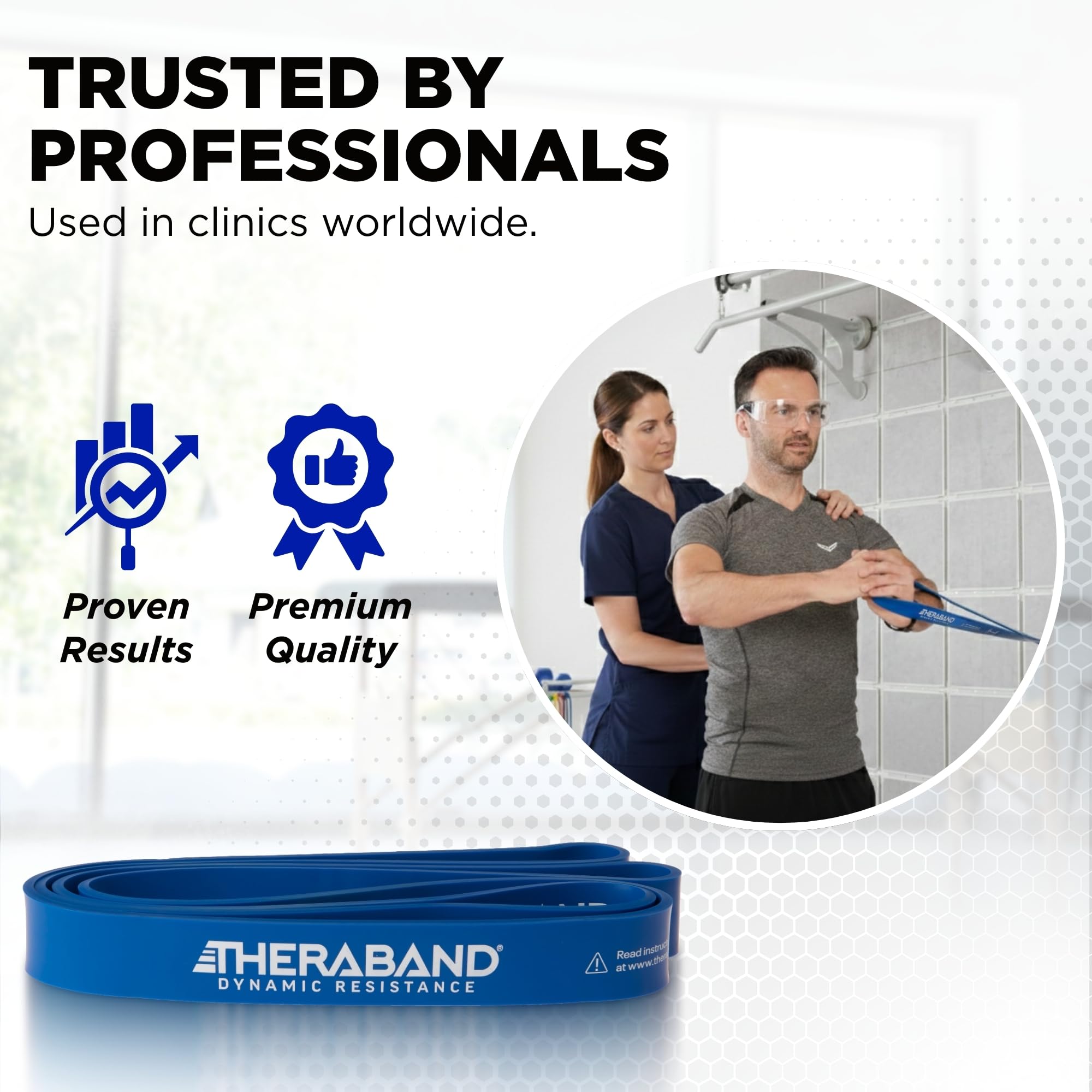 Theraband Juego de 2 Bandas elásticas de Alta Resistencia para Mejorar la flexibilidad, rehabilitación de Lesiones y Entrenamientos de Todo el Cuerpo, Resistentes Bandas elásticas para