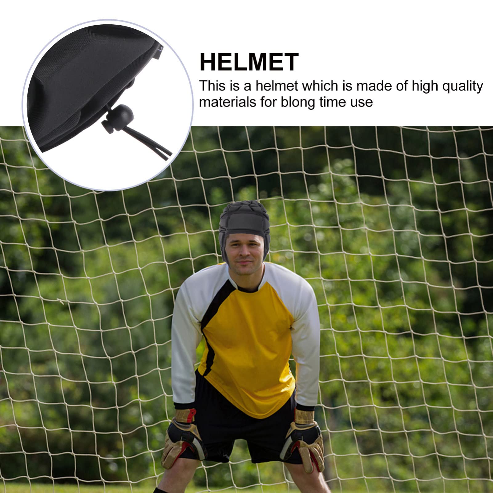 DECHOUS Casco Da Football Con Bandiera Soft Shell Caschi Da Rugby Imbottiti Copricapo Protettivo Per Portiere (Nero)