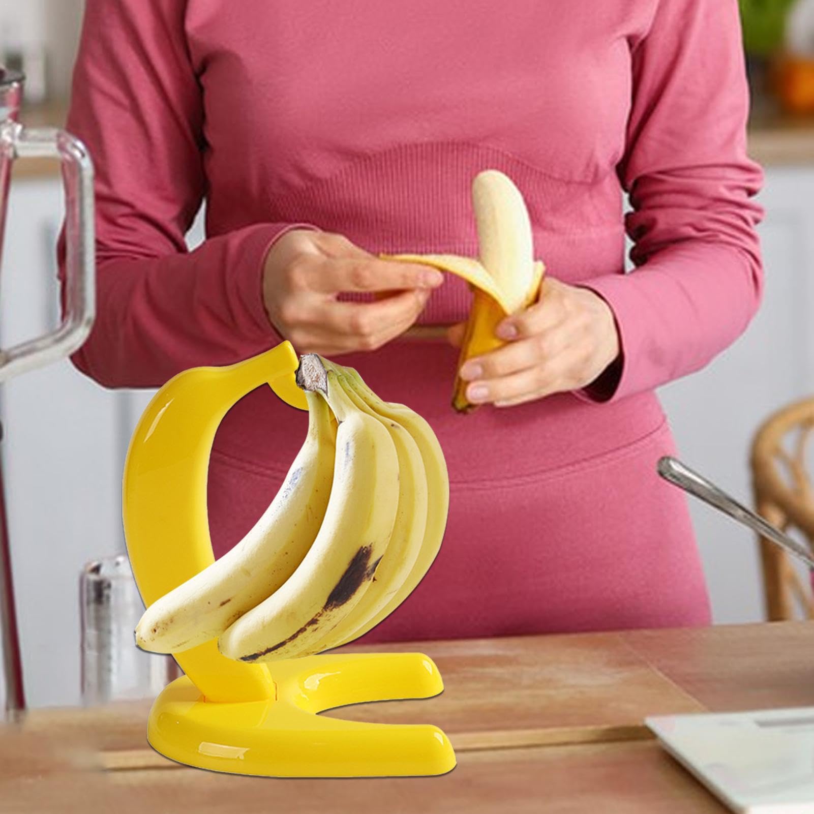 Gancio Per Banane In Legno - Supporto Per Frutta Con Base Stabile, Ideale Per Cucina O Sala Da Pranzo - Foto 11