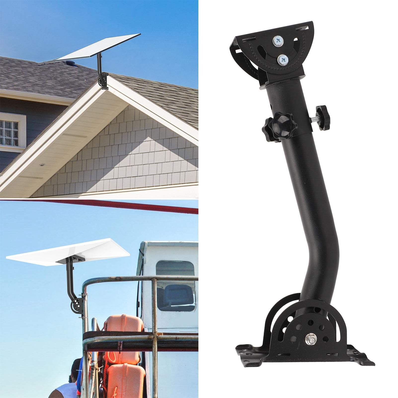 Monture Gen 3, Support de Toit Compatible avec la Parabole Standard V3 Longue Fixation Murale Monture sur Mât avec Adaptateur de Tuyau