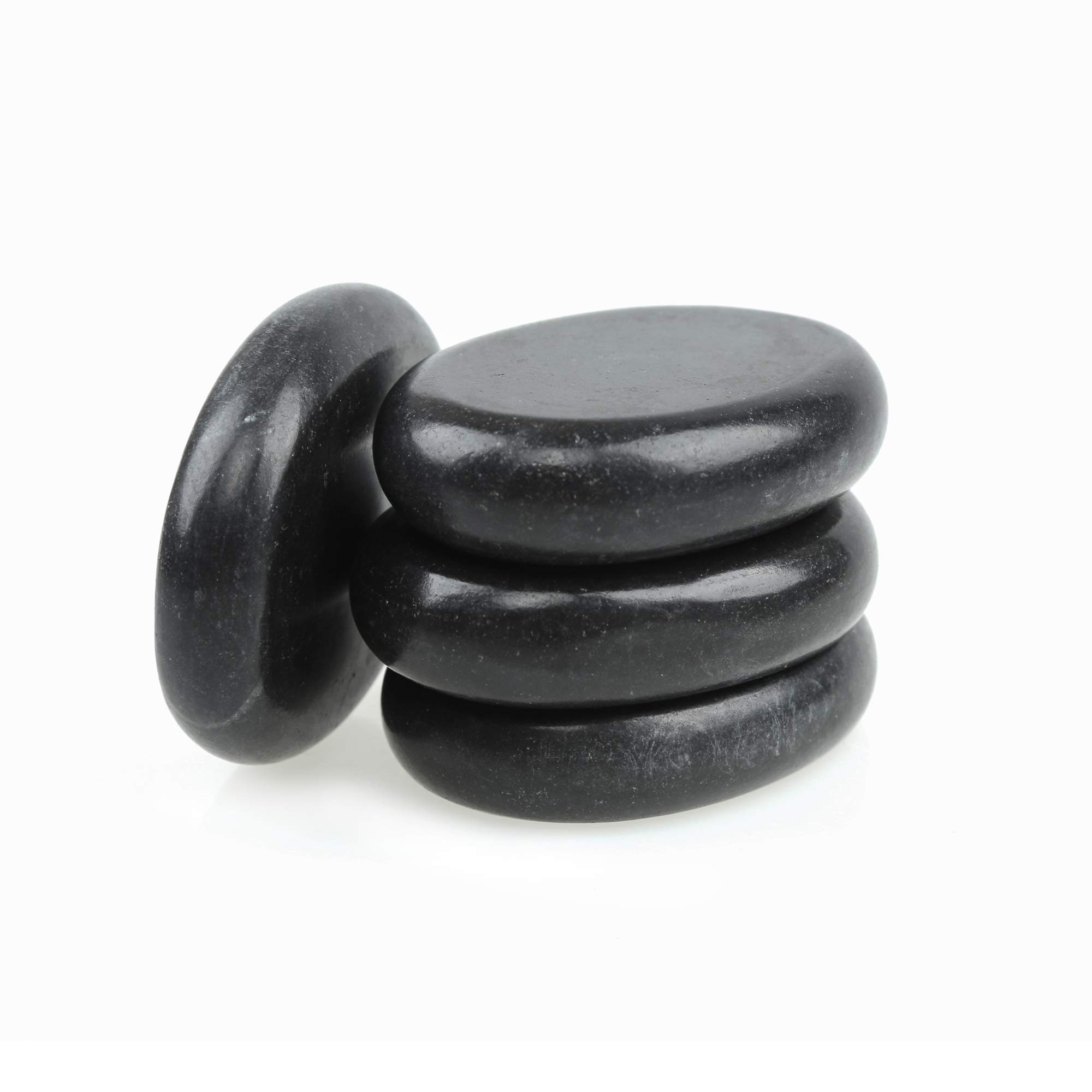 WindfulogoHot Massage Stones Set Natural Basalt Heated Warmer Stone for Spa Massage 6 x 8 cm (2.36 x 3.14 Inches)